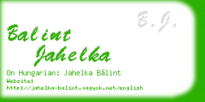 balint jahelka business card